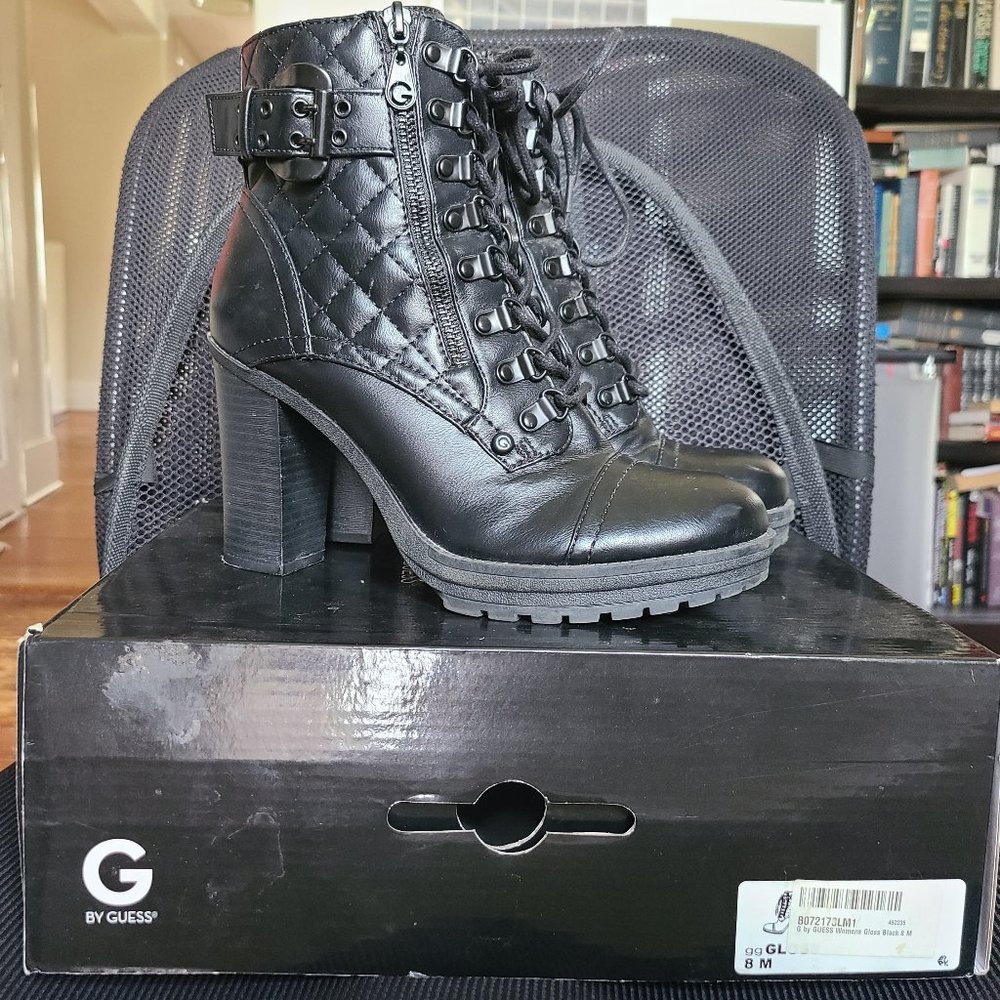 G by Guess Gloss Combat Boots Size 8
